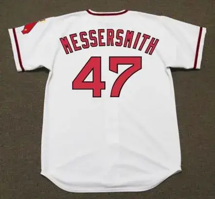 ANDY MESSERSMITH California Angels 1971 Majestic Cooperstown Home Baseball Jersey 