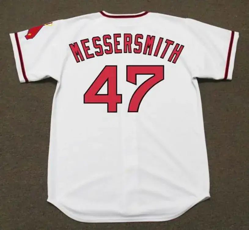 ANDY MESSERSMITH California Angels 1971 Majestic Cooperstown Home Baseball Jersey 