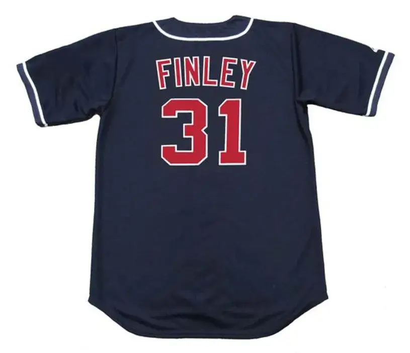 CHUCK FINLEY California Angels 1995 Majestic Throwback Alternate Baseball Jersey 