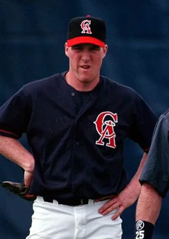 DARIN ERSTAD California Angels 1996 Majestic Throwback Alternate Baseball Jersey 