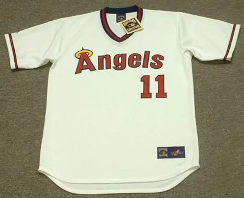 DOUG DECINCES California Angels 1982 Majestic Cooperstown Throwback Baseball Jersey