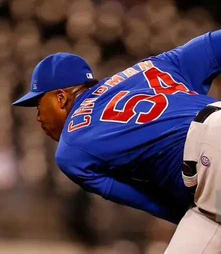 AROLDIS CHAPMAN Chicago Cubs 2016 Alternate Majestic Throwback Baseball Jersey 