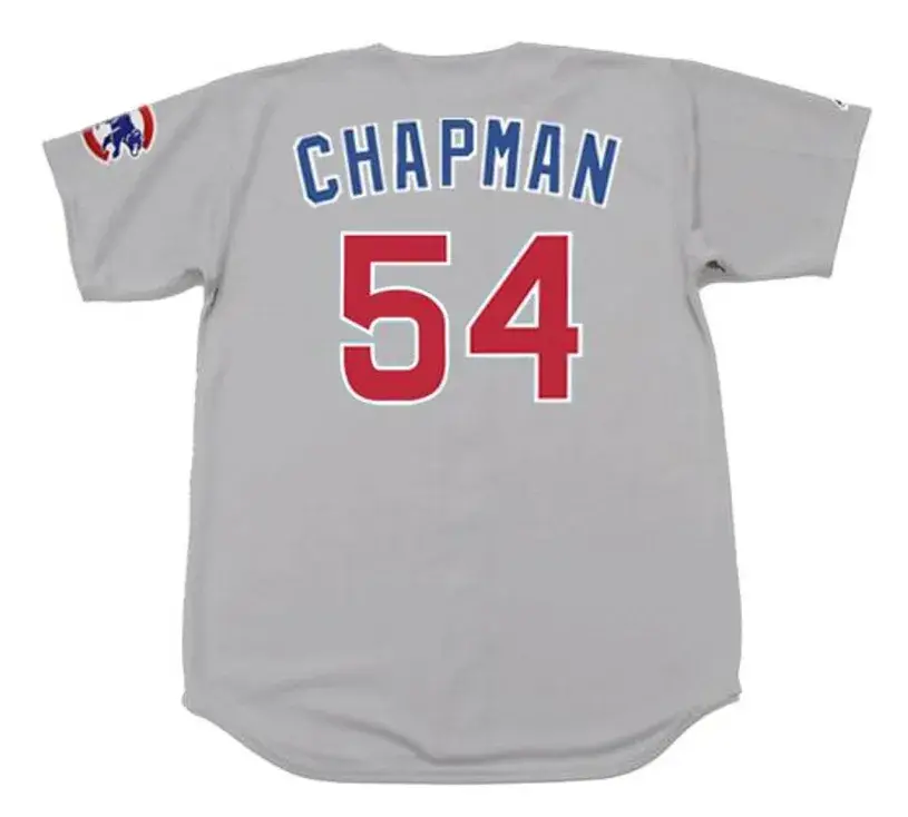 AROLDIS CHAPMAN Chicago Cubs 2016 Away Majestic Throwback Baseball Jersey 