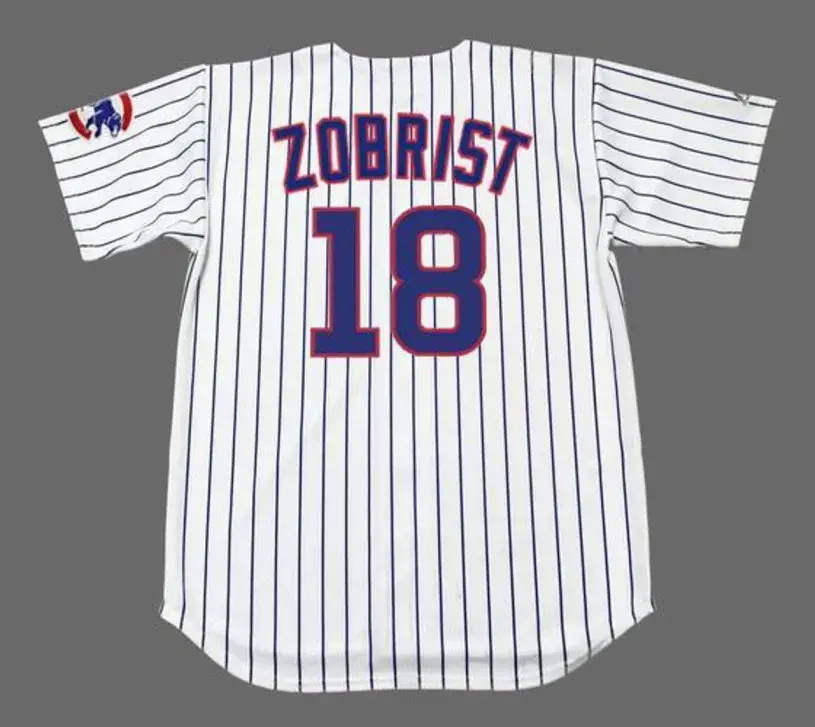 BEN ZOBRIST Chicago Cubs 2016 Home Majestic Throwback Baseball Jersey 