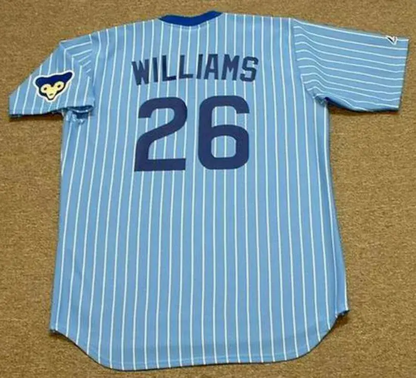 BILLY WILLIAMS Chicago Cubs Majestic Cooperstown Throwback Away Baseball Jersey 