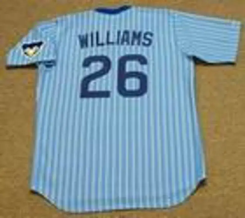 BILLY WILLIAMS Chicago Cubs Majestic Cooperstown Throwback Away Baseball Jersey 