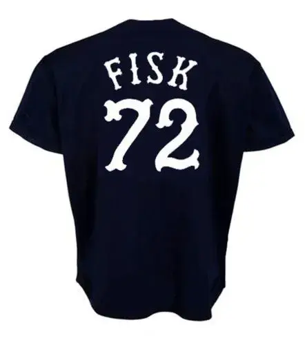 CARLTON FISK Chicago White Sox 1981 Away Majestic Throwback Baseball Jersey 