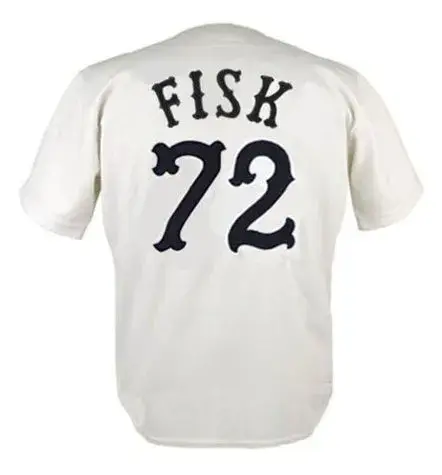 CARLTON FISK Chicago White Sox 1981 Home Majestic Throwback Baseball Jersey 