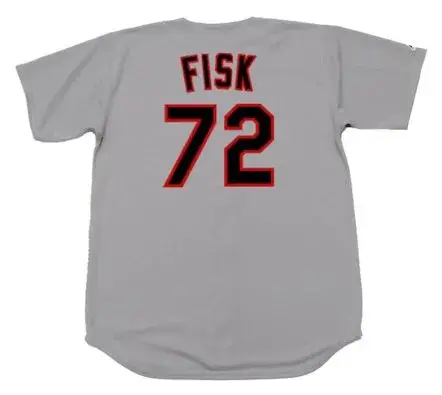 CARLTON FISK Chicago White Sox 1990 Majestic Throwback Away Baseball Jersey 