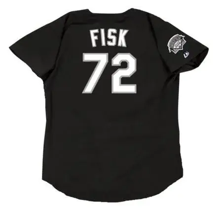 CARLTON FISK Chicago White Sox 1991 Majestic Throwback Baseball Jersey 
