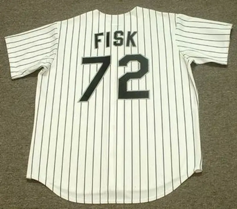 CARLTON FISK Chicago White Sox 1993 Majestic Throwback Home Baseball Jersey 