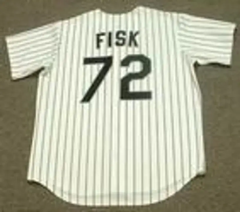 CARLTON FISK Chicago White Sox 1993 Majestic Throwback Home Baseball Jersey 