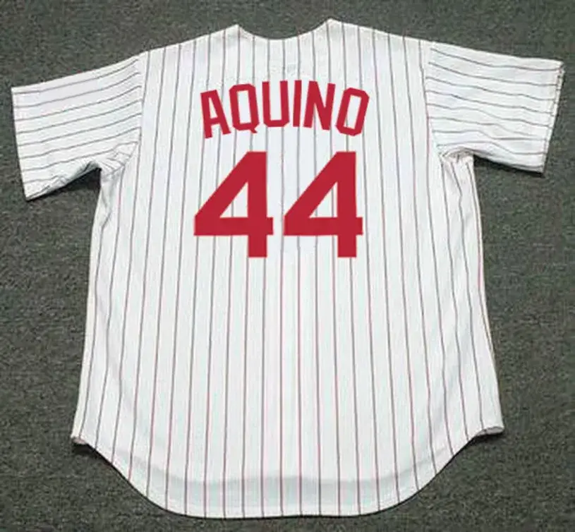 ARISTIDES AQUINO Cincinnati Reds 1967 Home Majestic Baseball Throwback Jersey