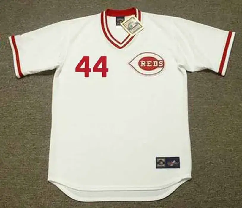 ARISTIDES AQUINO Cincinnati Reds 1975 Home Majestic Baseball Throwback Jersey