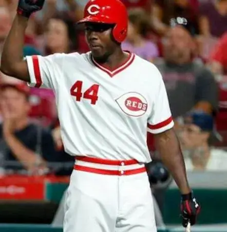 ARISTIDES AQUINO Cincinnati Reds 1975 Home Majestic Baseball Throwback Jersey 