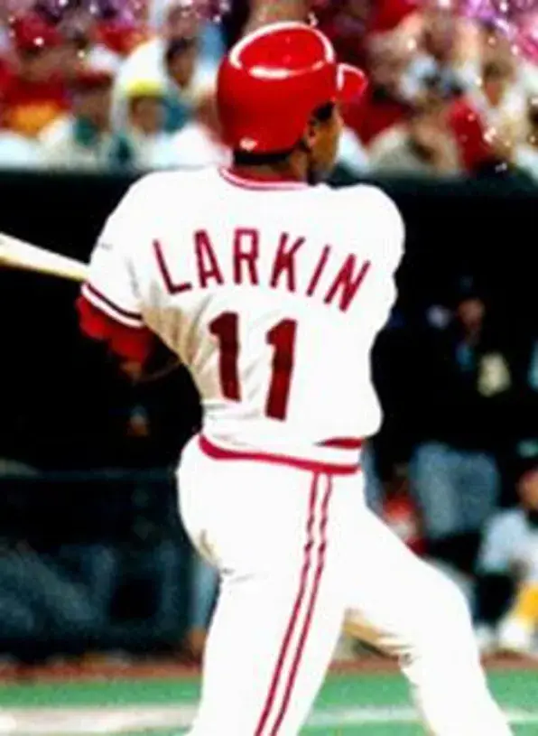 BARRY LARKIN Cincinnati Reds 1990 Majestic Cooperstown Home Baseball Jersey 