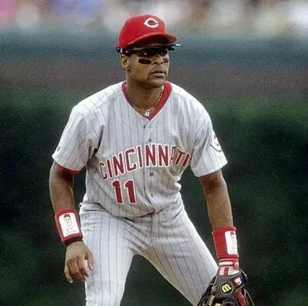 BARRY LARKIN Cincinnati Reds 1993 Majestic Throwback Away Baseball Jersey 