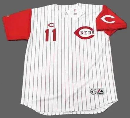 BARRY LARKIN Cincinnati Reds 1995 Home Majestic Baseball Throwback Jersey