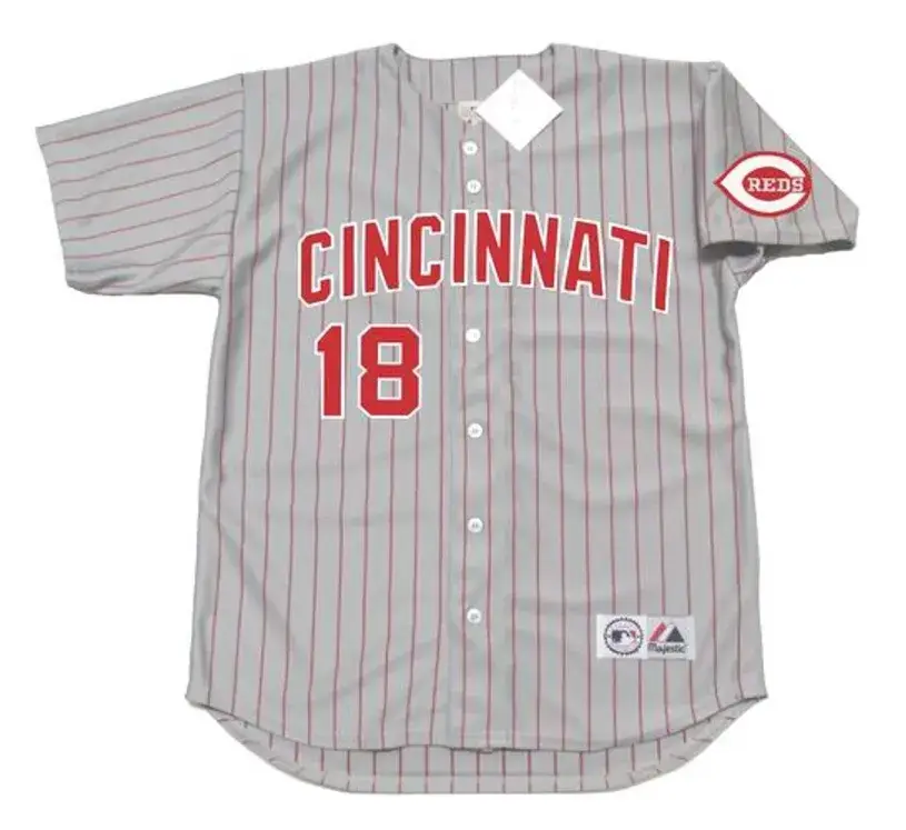 BENITO SANTIAGO Cincinnati Reds 1995 Majestic Throwback Away Baseball Jersey