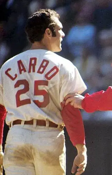 BERNIE CARBO Cincinnati Reds 1969 Majestic Cooperstown Home Baseball Jersey 