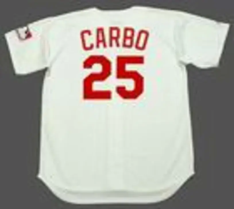 BERNIE CARBO Cincinnati Reds 1969 Majestic Cooperstown Home Baseball Jersey 