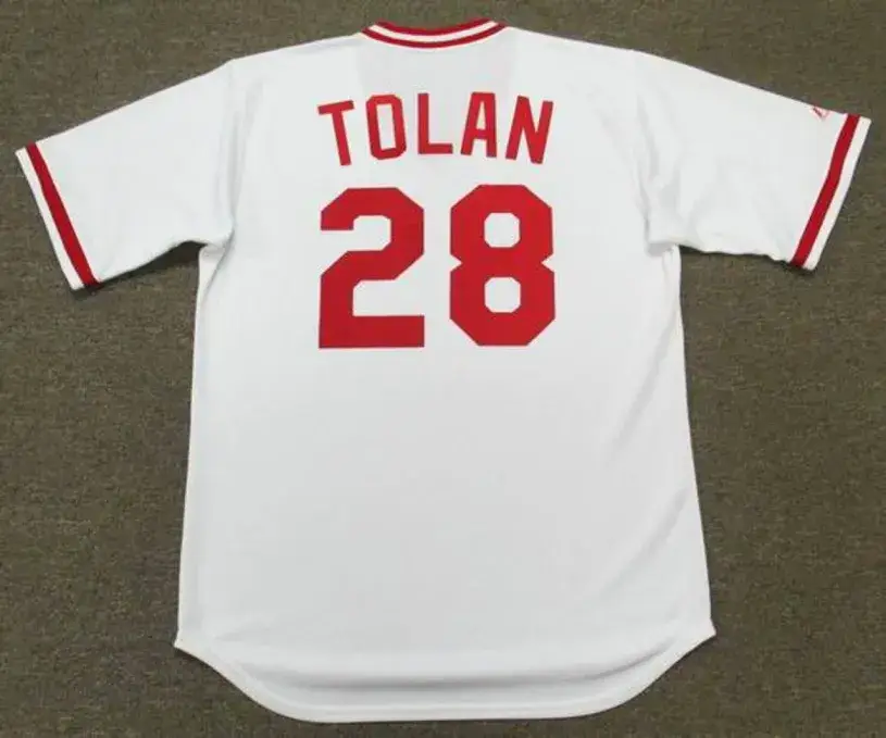 BOBBY TOLAN Cincinnati Reds 1972 Majestic Cooperstown Home Baseball Jersey 