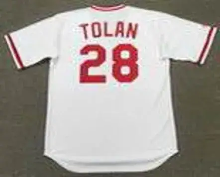 BOBBY TOLAN Cincinnati Reds 1972 Majestic Cooperstown Home Baseball Jersey 