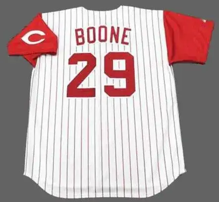 BRETT BOONE Cincinnati Reds 1994 Majestic Throwback Home Baseball Jersey 