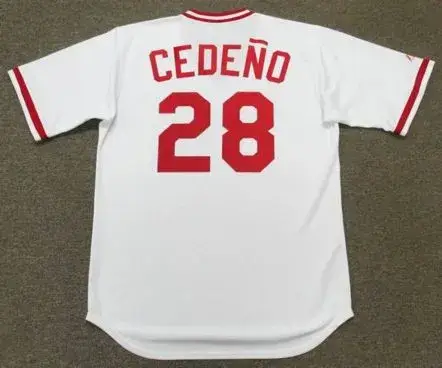 CESAR CEDENO Cincinnati Reds 1982 Majestic Cooperstown Throwback Baseball Jersey 