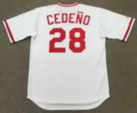 CESAR CEDENO Cincinnati Reds 1982 Majestic Cooperstown Throwback Baseball Jersey 