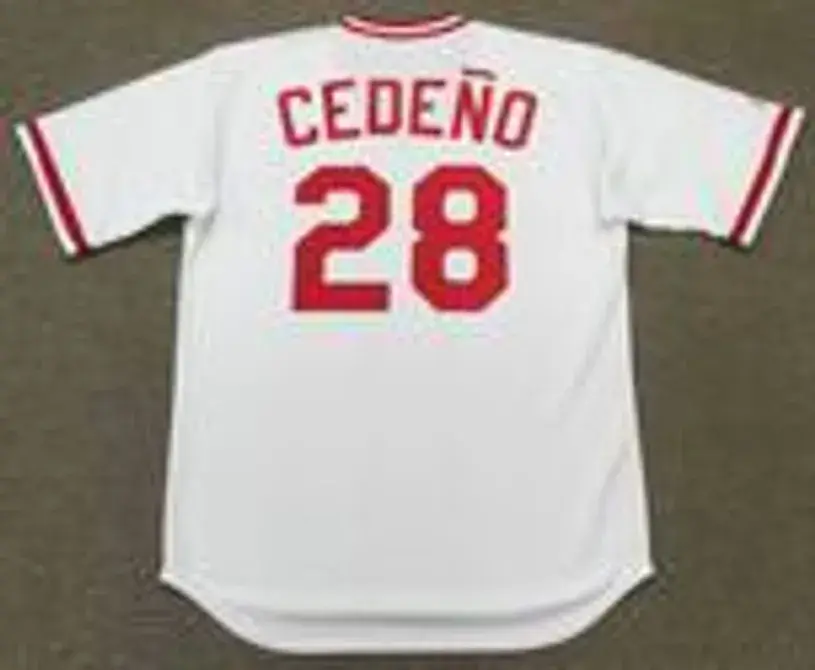 CESAR CEDENO Cincinnati Reds 1982 Majestic Cooperstown Throwback Baseball Jersey 