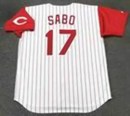 CHRIS SABO Cincinnati Reds 1993 Majestic Throwback Home Baseball Jersey 