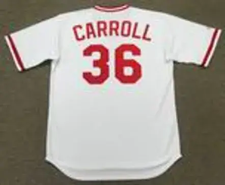 CLAY CARROLL Cincinnati Reds 1975 Majestic Cooperstown Throwback Baseball Jersey 