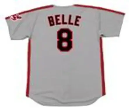 ALBERT BELLE Cleveland Indians 1993 Majestic Throwback Away Baseball Jersey 