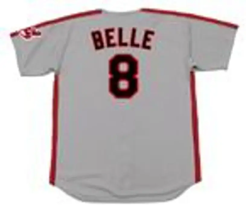 ALBERT BELLE Cleveland Indians 1993 Majestic Throwback Away Baseball Jersey 