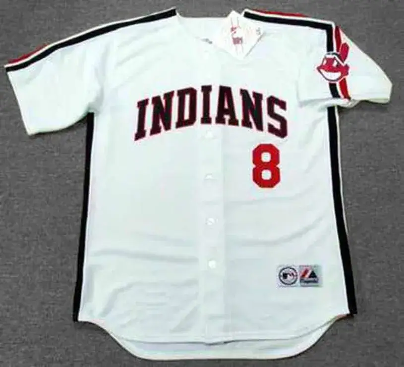 ALBERT BELLE Cleveland Indians 1993 Majestic Throwback Home Baseball Jersey