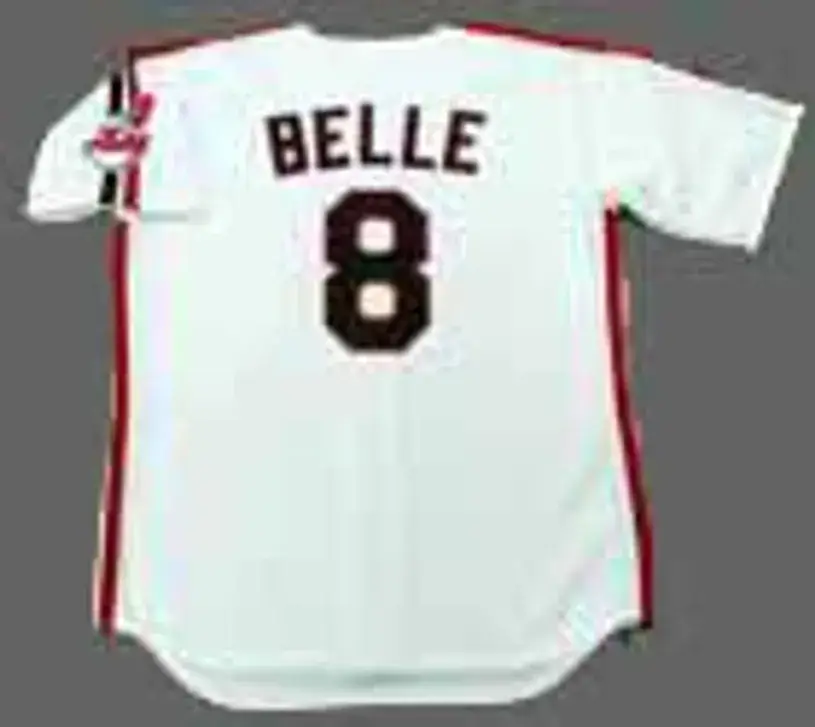 ALBERT BELLE Cleveland Indians 1993 Majestic Throwback Home Baseball Jersey 
