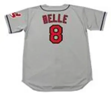 ALBERT BELLE Cleveland Indians 1995 Away Majestic Baseball Throwback Jersey 