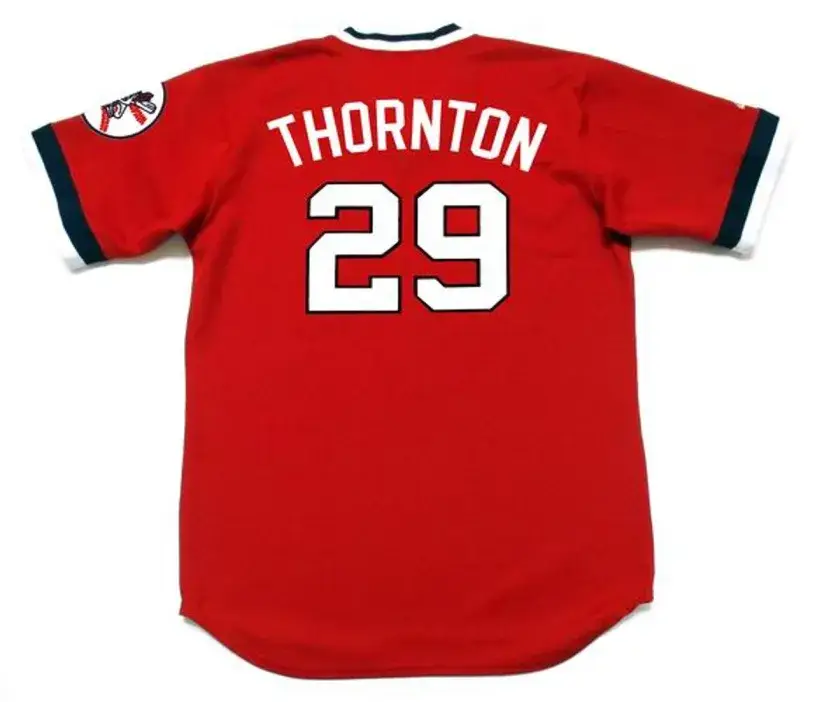 ANDRE THORNTON Cleveland Indians 1977 Majestic Baseball Cooperstown Throwback Jersey 