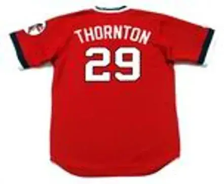 ANDRE THORNTON Cleveland Indians 1977 Majestic Baseball Cooperstown Throwback Jersey 