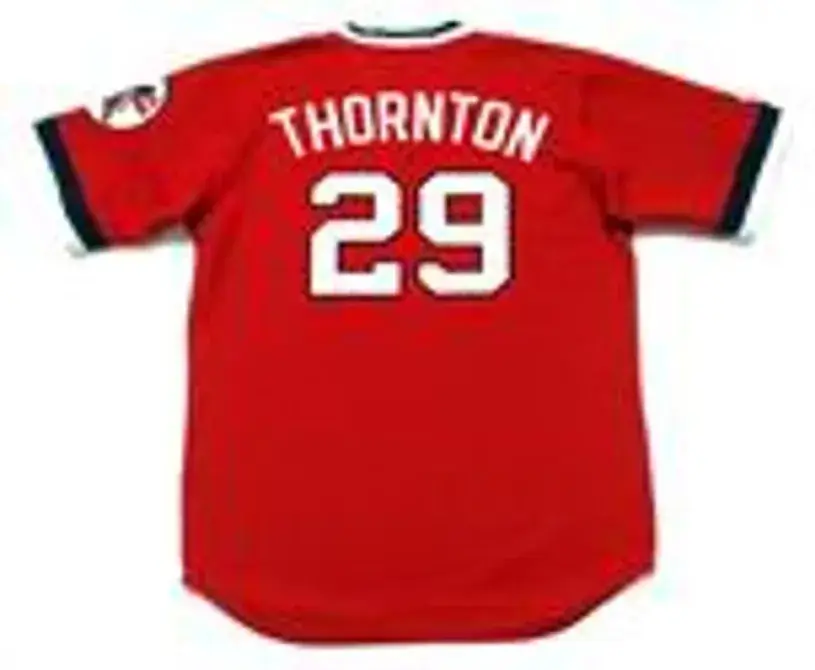 ANDRE THORNTON Cleveland Indians 1977 Majestic Baseball Cooperstown Throwback Jersey 
