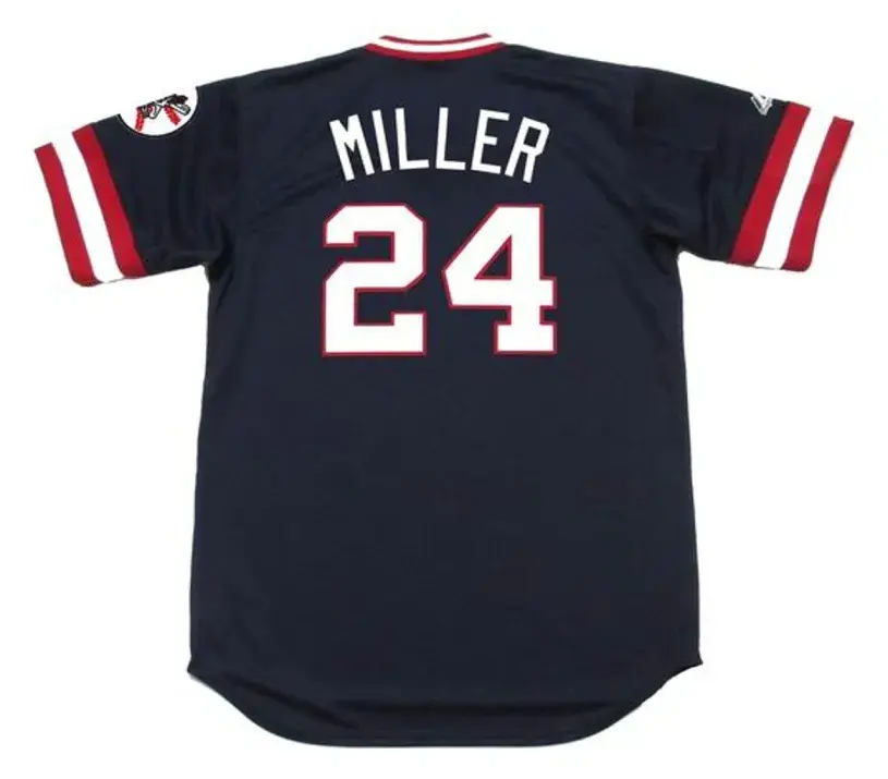 ANDREW MILLER Cleveland Indians 1970’s Majestic Cooperstown Throwback Jersey 