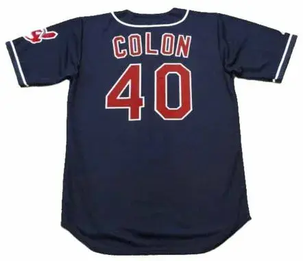 BARTOLO COLON Cleveland Indians 1999 Majestic Throwback Alternate Baseball Jersey 