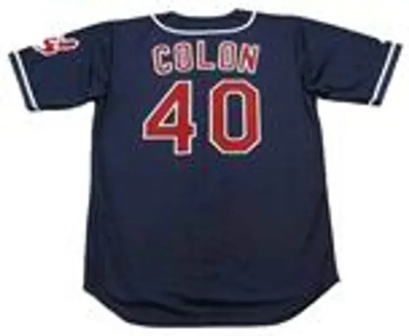 BARTOLO COLON Cleveland Indians 1999 Majestic Throwback Alternate Baseball Jersey 