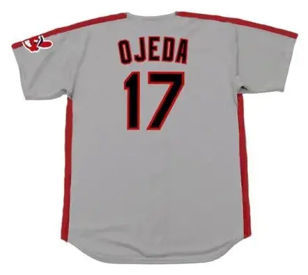 BOB OJEDA Cleveland Indians 1993 Majestic Throwback Away Baseball Jersey 