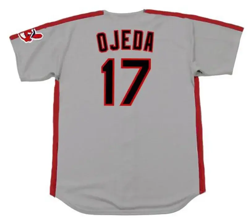 BOB OJEDA Cleveland Indians 1993 Majestic Throwback Away Baseball Jersey 