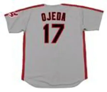 BOB OJEDA Cleveland Indians 1993 Majestic Throwback Away Baseball Jersey 