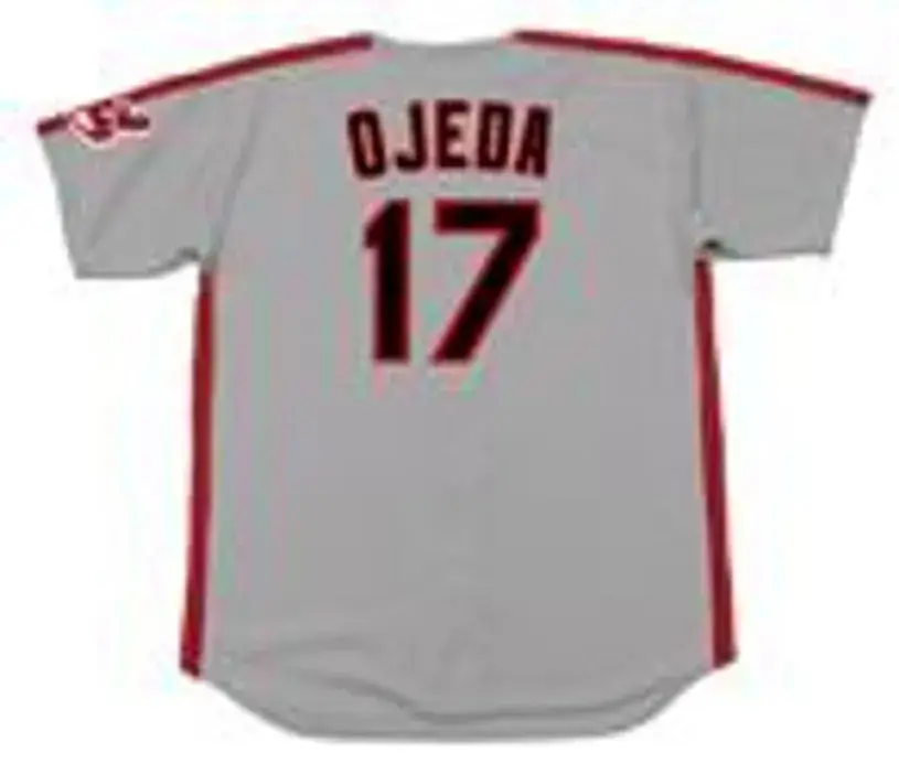 BOB OJEDA Cleveland Indians 1993 Majestic Throwback Away Baseball Jersey 
