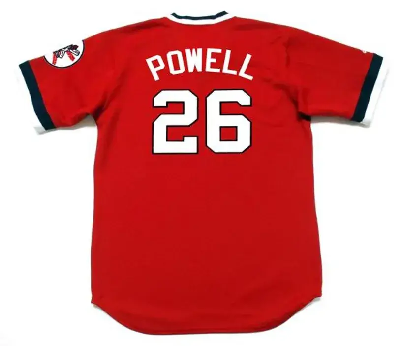 BOOG POWELL Cleveland Indians 1975 Majestic Cooperstown Throwback Jersey 
