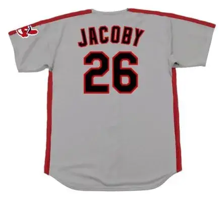 BROOK JACOBY Cleveland Indians 1990 Majestic Throwback Away Baseball Jersey 